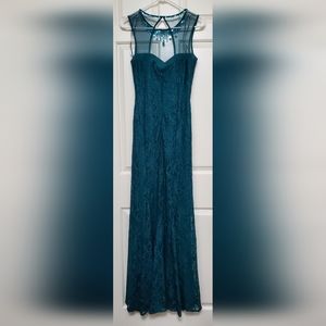 Night Way Blue-Green Evening Gown